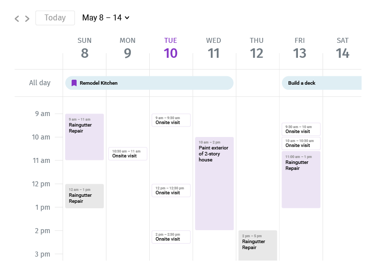 taskruler scheduling calendar